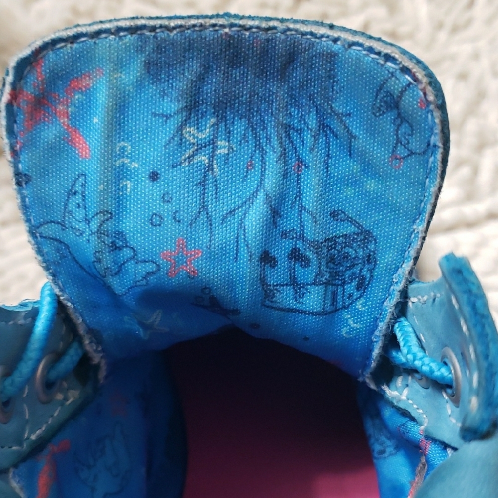 Timberland Kids Blue SpongeBob SquarePants Boots Sz 2 Unisex - Picture 9 of 16